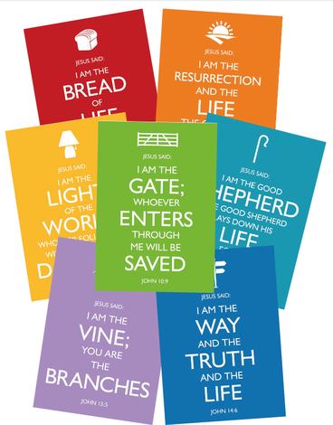I AM ~ 7 Bible text postcards by 