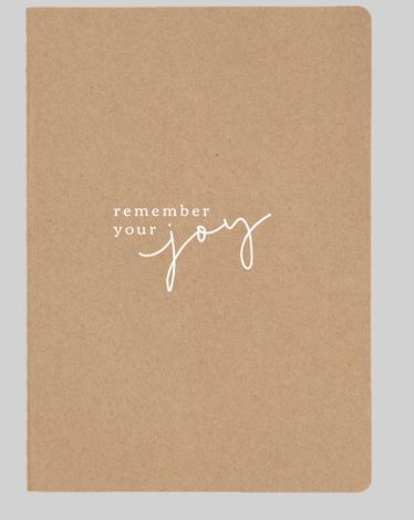 Remember Your Joy Kraft Notebook - OS Brown & White by 