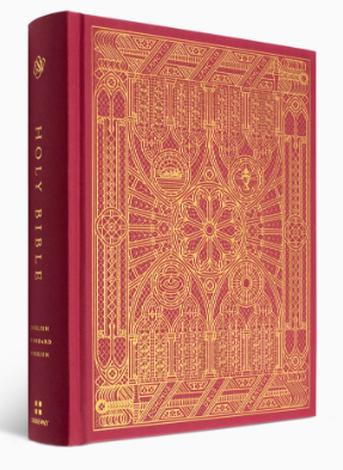 ESV Artist Series Single Column Journalling Bible (Red with Gold design) by 