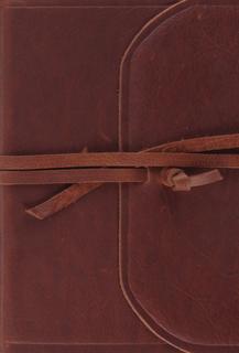 ESV Large Print Compact Bible Natural Leather Flap with Strap