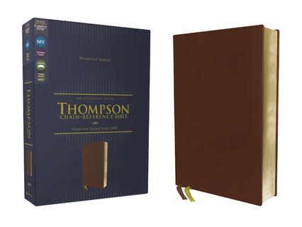 NIV, Thompson Chain-Reference Bible, Genuine Leather, Buffalo, Brown, Red Letter, Art Gilded Edges, Comfort Print