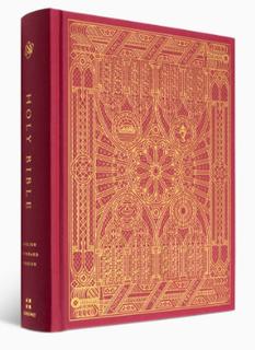 ESV Artist Series Single Column Journalling Bible (Red with Gold design)