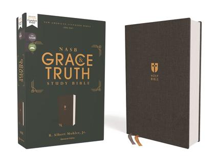 NASB, The Grace and Truth Study Bible, Cloth over Board, Gray, Red Letter, 1995 Text, Comfort Print
