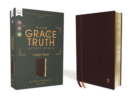NASB, The Grace and Truth Study Bible, Large Print, Leathersoft, Maroon, Red Letter, 1995 Text, Comfort Print